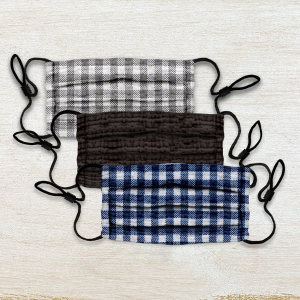 Cotton Clouds Face Masks 3 Pack - Plaid